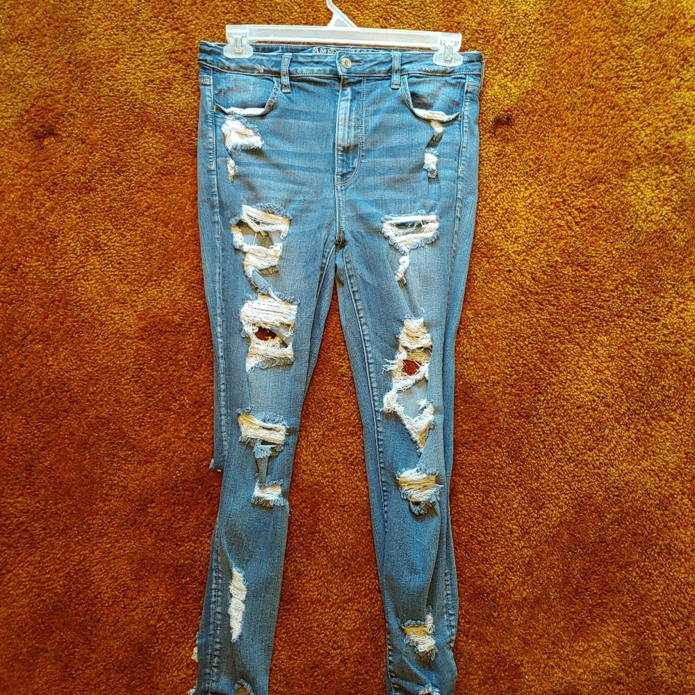 Ripped super hi rise jeggings